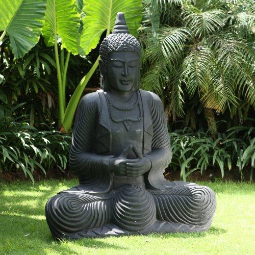 Sitting Black Buddha - Temple Statues For Sale Online