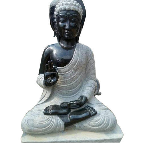 THE LAVA STONE FINISH MEDITATING ASHIRWAD BUDDHA STATUE-RKSFB001L –