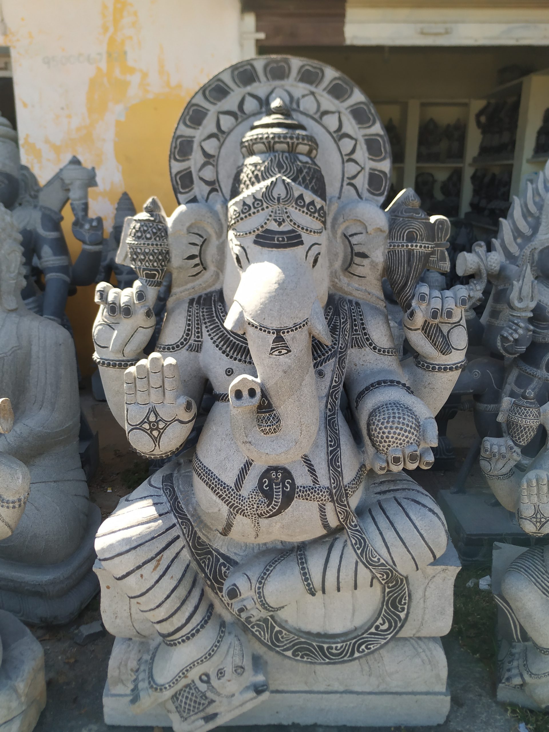 Ganesha Stone Statue 6 Feet - Temple Statues For Sale Online