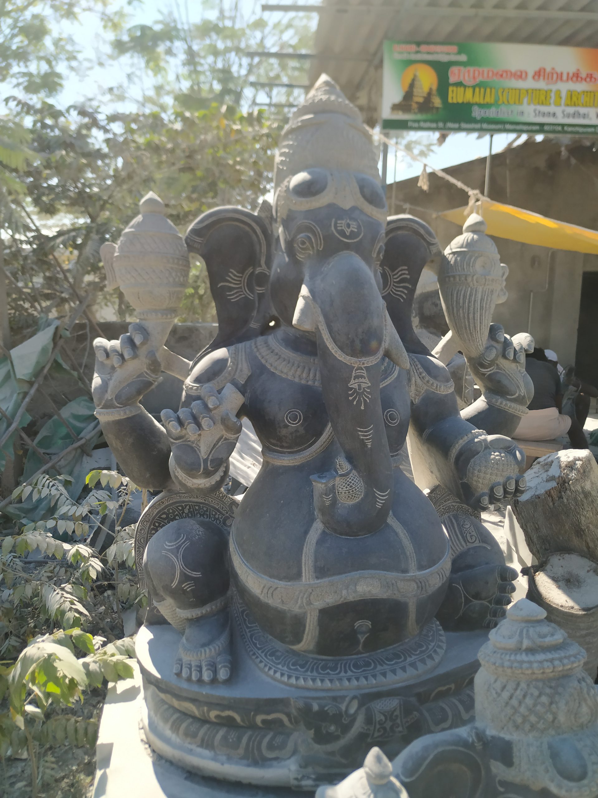 Ganesha Stone Statue 6 1/2 Feet - Temple Statues For Sale Online